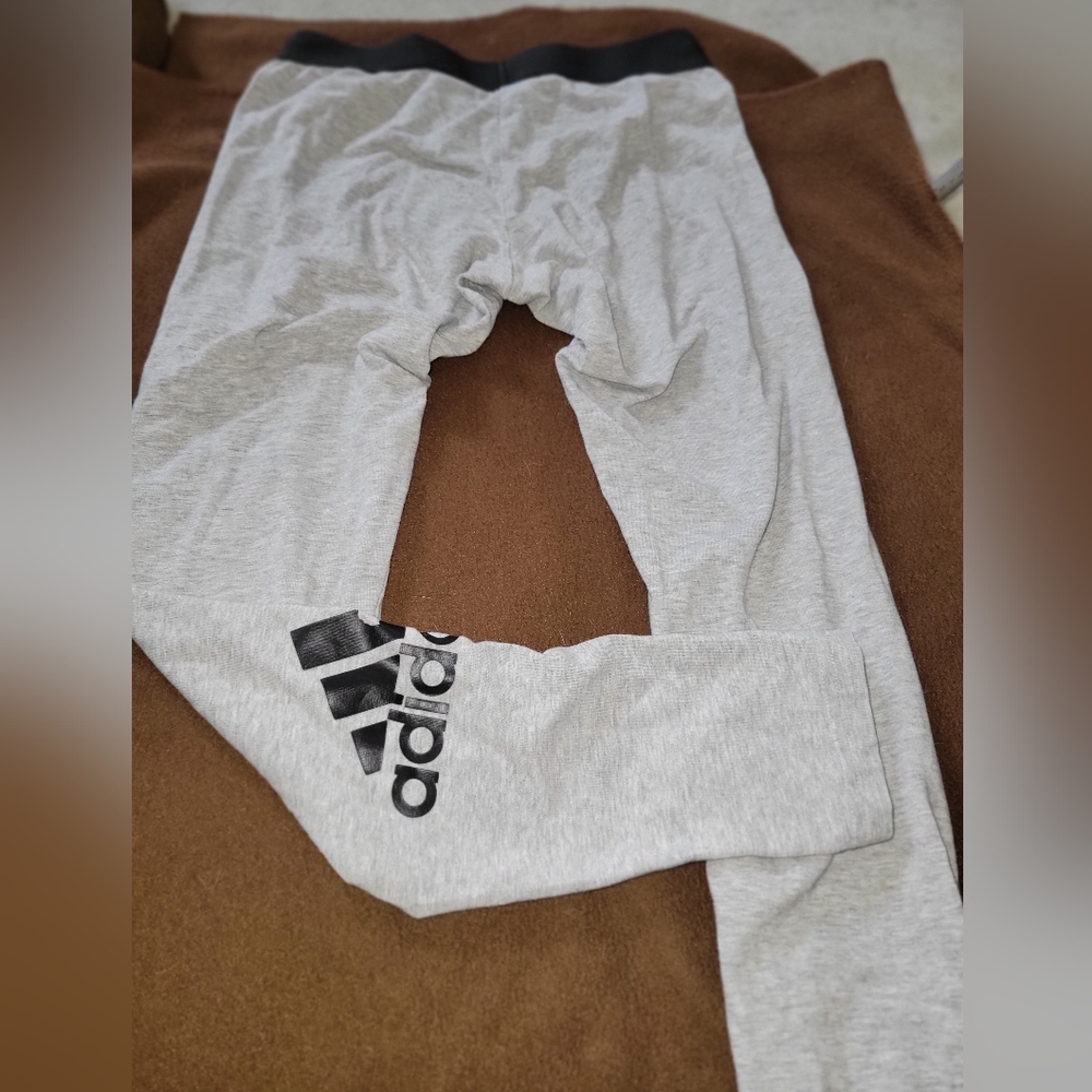 Adidas Grey and Black Leggings Size Extra Small